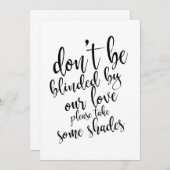 Invitation Cadeaux lunettes de soleil de mariage panneau abor (Devant / Derrière)