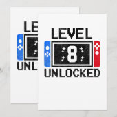 Invitation Cadeaux pour enfants de 8 ans Jeu vidéo pour garço (Devant / Derrière)