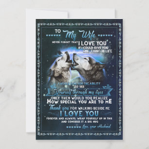 Invitation Cadeaux pour femme Lettre à ma femme Amour de ma