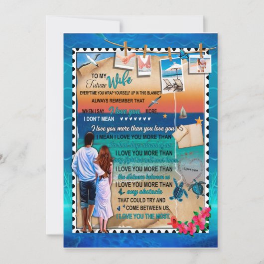 Invitation Cadeaux pour femme | Lettre à ma femme Amour de mo (Devant)