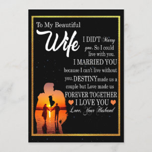 Invitation Cadeaux pour femme Lettre à ma femme amour de mo