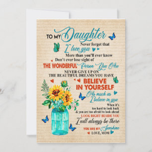 Invitation Cadeaux pour fille   Lettre à ma fille de la part 