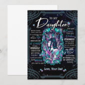 Invitation Cadeaux pour fille | Lettre à ma fille de la part (Devant / Derrière)