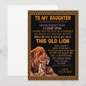 Invitation Cadeaux pour fille | Lettre à ma fille de la part (Devant / Derrière)