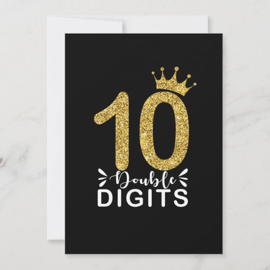 Invitation Cadeaux pour filles de 10 ans couronne de doubles  (Devant)