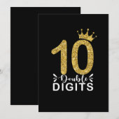 Invitation Cadeaux pour filles de 10 ans couronne de doubles  (Devant / Derrière)