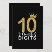 Invitation Cadeaux pour filles de 10 ans Double chiffre couro (Devant / Derrière)