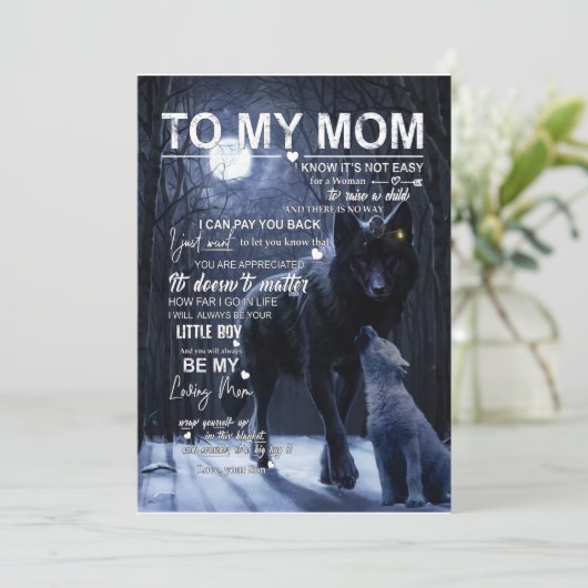 Invitation Cadeaux pour maman | Lettre à ma maman amour de fi (Debout devant)