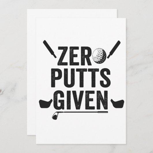 Invitation Cadeaux pour Papa pour des Putts Zéro Donnés Drôle (Devant / Derrière)