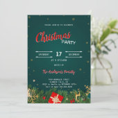Invitation Cadeaux rustiques Étoiles Noël fête (Debout devant)