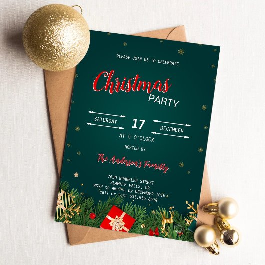 Invitation Cadeaux rustiques Étoiles Noël fête
