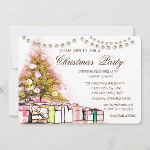 Invitation Cadeaux sous le sapin de Noël, Fête de Noël d'entr