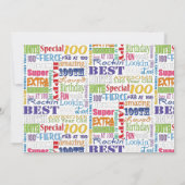 Invitation Cadeaux Uniques Et Spéciaux 100e Fête Anniversaire (Dos)