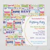 Invitation Cadeaux Uniques Et Spéciaux 50e Anniversaire (Devant / Derrière)