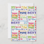 Invitation Cadeaux Uniques Et Spéciaux 70e Anniversaire (Dos)