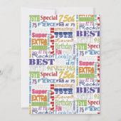 Invitation Cadeaux Uniques Et Spéciaux 75e Anniversaire (Dos)