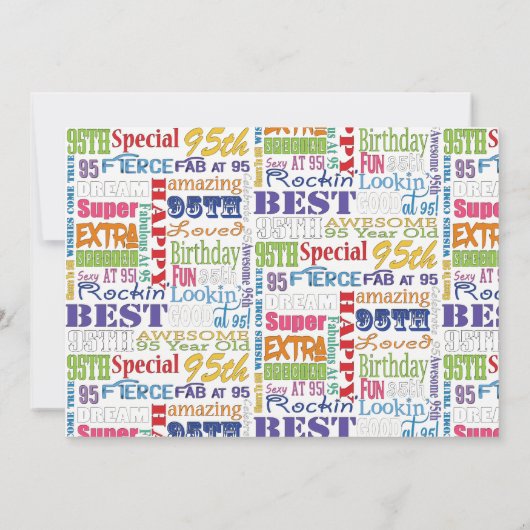 Invitation Cadeaux Uniques Et Spéciaux 95e Anniversaire (Dos)