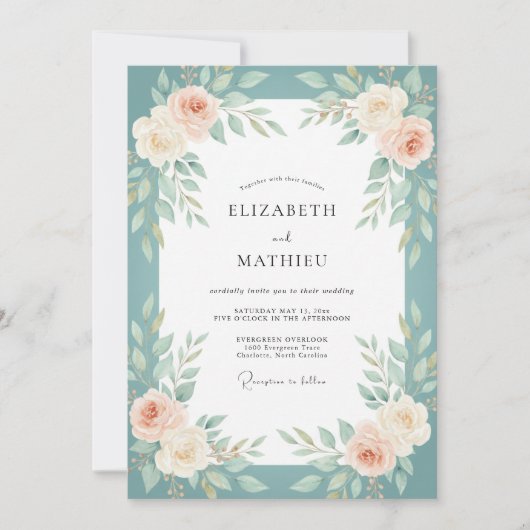 Invitation Cadet Blush Peinture de Mariage (Devant)