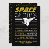 Invitation Cadet de l'espace, vaisseau spatial, Anniversaire (Devant / Derrière)