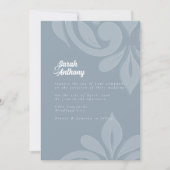 Invitation Cadet Grey bon goût Élégant Script Mariage damassé (Devant)