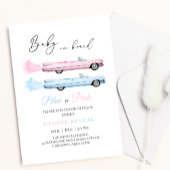 Invitation Cadillac bleu et rose Voiture Bébé Révélation de g