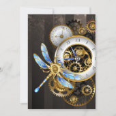 Invitation Cadran Steampunk avec Libellule (Devant)