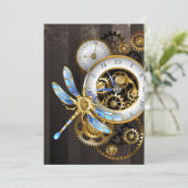 Invitation Cadran Steampunk avec Libellule (Debout devant)