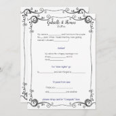 Invitation Cadre à décor filigrané pour conseils et commentai (Devant / Derrière)