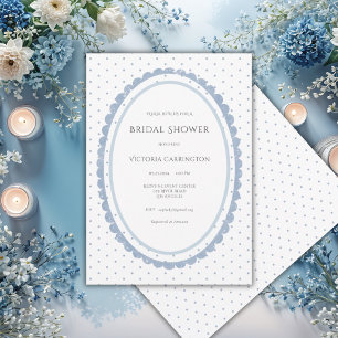 Invitation Cadre à découpe bleue et blanche Mariage vintage