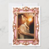 Invitation Cadre à flourish en filigrane orné d'or rose (Dos)