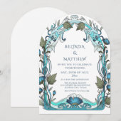 Invitation Cadre Art Déco floral (Devant / Derrière)