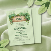 Invitation Cadre avec initiales St Patrick's Day mariage