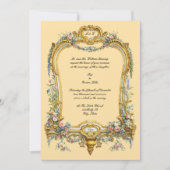 Invitation Cadre baroque rococo de fruits floraux colorés Mar (Devant)