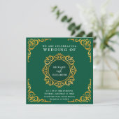 Invitation Cadre baroque Royal Emerald Green Ornementation (Debout devant)
