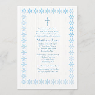 Invitation Cadre bleu de fleur de pochoir