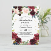 Invitation Cadre bleu et rouge de la marine bourguignonne rus (Debout devant)