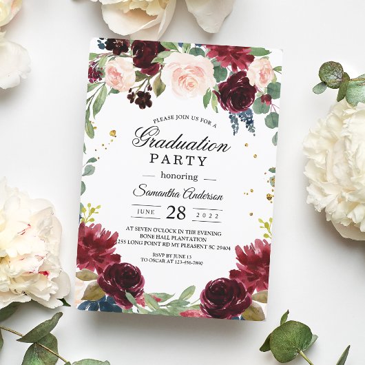 Invitation Cadre bleu et rouge de la marine bourguignonne rus