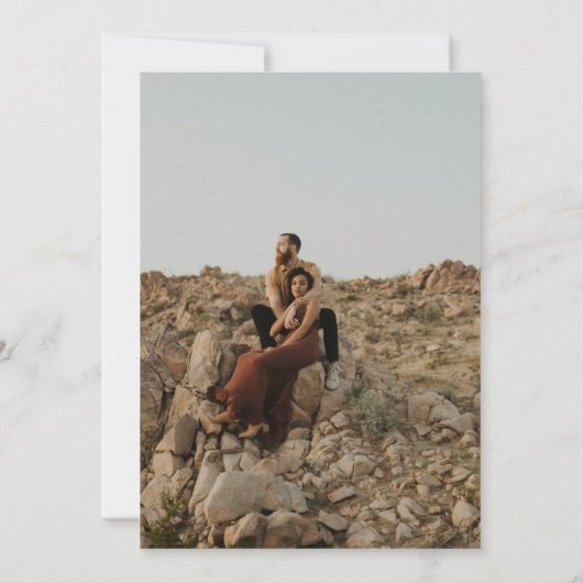 Invitation Cadre boho or moderne simple script photo mariage (Dos)