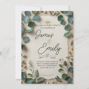 Invitation Cadre Botanique Eucalyptus