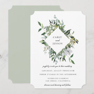 Invitation Cadre botanique mariage Dusty Sage