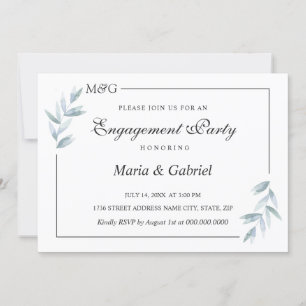 Invitation Cadre botanique romantique. Élégant Fiançailles
