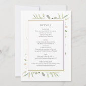 Invitation Cadre Botanique Verdure Or Tout en un Mariage (Dos)
