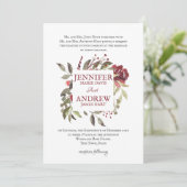 Invitation Cadre Carré Rose Woodland (Debout devant)