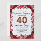 Invitation Cadre chic et élégant pour le 40e anniversaire de  (Devant)