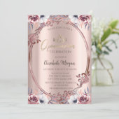 Invitation Cadre chic fleurs boho Quinceañera (Debout devant)
