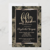 Invitation Cadre Chic Floral Damask 50e anniversaire (Devant)