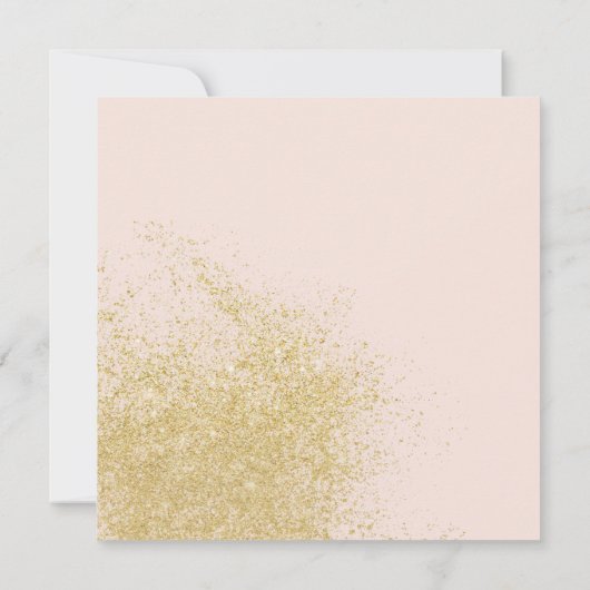 Invitation Cadre chic parties scintillant or chic rose vif do (Dos)