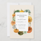 Invitation Cadre Citrouille du dîner de Thanksgiving (Devant)
