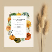 Invitation Cadre Citrouille du dîner de Thanksgiving
