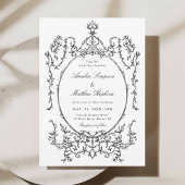 Invitation Cadre classique Mariage noir et blanc